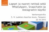 Lapset ja nuoret netissä sekä WhatsAppin, Snapchatin ja Instagramin käyttö Kaarilan koulu