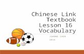 Chinese Link Textbook Lesson 16 vocabulary