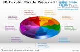 3 d pie chart circular puzzle with hole in center pieces 9 stages style 5 powerpoint presentation slides and ppt templates