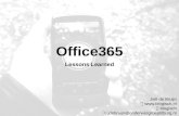 Office365 Lessons Learned