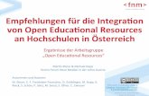 Empfehlungen für die Integration von Open Educational Resources an Hochschulen in Österreich