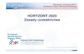HORYZONT 2020 Zasady uczestnictwa