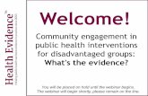Community engagement in public health interventions for disadvantaged groups: What's the evidence?