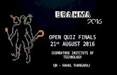 Brahma 2016 open quiz finals