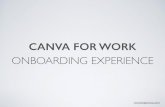 Onboarding Experience - Canva for work