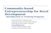 Community-based Entrepreneurship for Rural Development