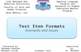 Test item formats: definition, types, pros and cons