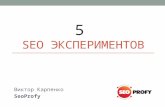 SemPro 2016 - Виктор Карпенко - 5 SEO экспериментов