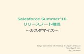 Tokyo salesforce dg meetup #12 summer'16輪読(カスタマイズ)