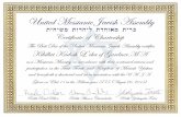 UMJA Charter Certificate Kihilat Kadosh L_cha, Gardner MA