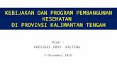 Paparan Sekretaris Dinas Kesehatan Provinsi Kalimantan Tengah