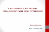 Il Referendum sulla Riforma della seconda parte della Costituzione
