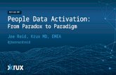 Joe Reid, Krux: People Data Activation, from paradox to paradigm @ iMedia Data-Fuelled Marketing Summit, Feb 2016.