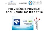 PGBL e VGBL na Declaração de IRPF 2016