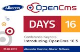 OpenCms Days 2016:   Keynote - Introducing OpenCms 10.5