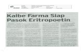 Kalbe Farma Siap Pasok Eritropoetin