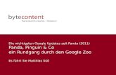 Panda, Pinguin & Co - Die wichtigsten Google Updates seit 2011