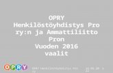 OPRY Henkilöstöyhdistys Pro ry - vaalit
