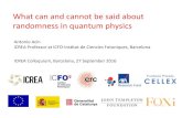 What can and cannot be said about randomness using quantum physics  acín