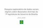 Estudo sobre deputados distritais de Brasília da sétima legislatura