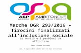 Marche DGR 293/2016. Tirocini finalizzati all'inclusione sociale