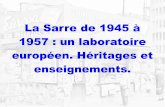 La Sarre de 1945 à 1957 : un laboratoire européen. Héritages et enseignements
