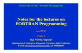 Notes for the lectures on FORTRAN Programming