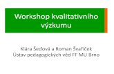 workshop kvalitativního výzkumu i