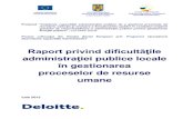 Raportul privind dificultăţile administraţiei publice locale în ...