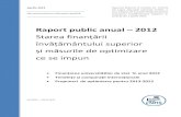 Raport public anual 2012- Starea finantarii invatamantului superior
