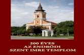 200 éves az endrődi Szent Imre Templom