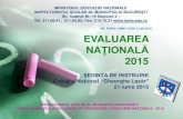 Prezentare EVALUARE NATIONALA - 2015