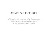 Genre & subgenres