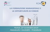 LA FORMAZIONE MANAGERIALE E  LE OPPORTUNITÀ DI FONDIR