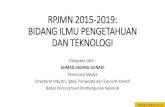 RPJMN 2015-2019: Bidang Ilmu Pengetahuan dan Teknologi