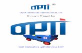 OptiGenerators International, Inc Owner's Manual for OPTI4000DE ...