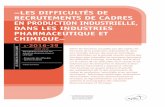 Etude Apec - Les difficultés de recrutement de cadres en production industrielle dans les industries pharmaceutique et chimique