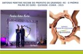 Antonio martins recebe do prefeito de gramado  rs - o prêmio palma de ouro - quixadá -ceará - 2015