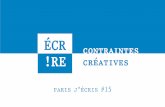 Paris J'écris #15 : Les contraintes créatives