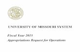 UM System - Fiscal Year 2015 Appropriations Request for Operations