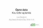 Opne data @ Big data & Analytics day  2016-11-15