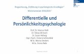 Differentielle und Persönlichkeitspsychologie