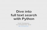 Погружение в полнотекстовый поиск, используя Python - Андрей Солдатенко, Wargaming.NET