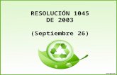 Resolicion 1045 DE 2003