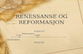 Undervisning renessanse og reformasjon
