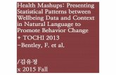Health Mashups: Presenting Statistical Patterns between Wellbeing Data and Context in Natural Language to Promote Behavior Change
