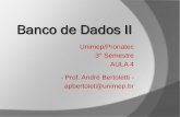 Banco de Dados II - Unimep/Pronatec - Aula 4