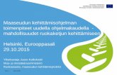 Juuso Kalliokoski_Maaseudun kehittämisohjelma_mahdollisuudet ruokaketjun kehittämiseen_29102015