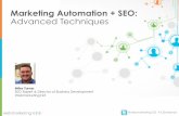 Marketing Automation and SEO:  Advanced Techniques - Webmarketing123 webinar