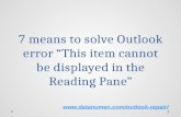 7 Means to Solve Outlook Error "This item cannot be displayed in the Reading Pane"